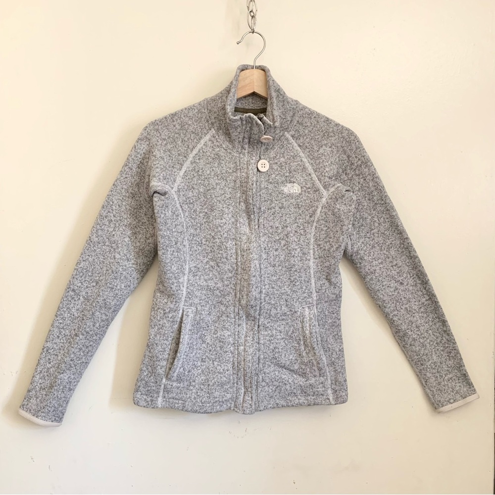 The North Face Gray Fleece Full Zip Long Sleeves Jacket Small